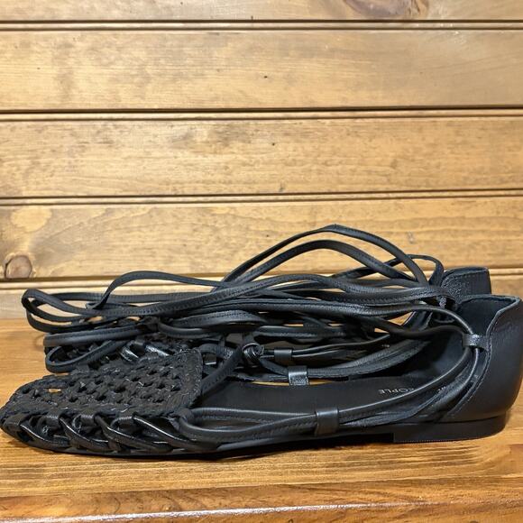 Free People Harlow Woven Wrapped Flats Shoes Women’s Size 8.5 Straps Goth Boho - Picture 6 of 9